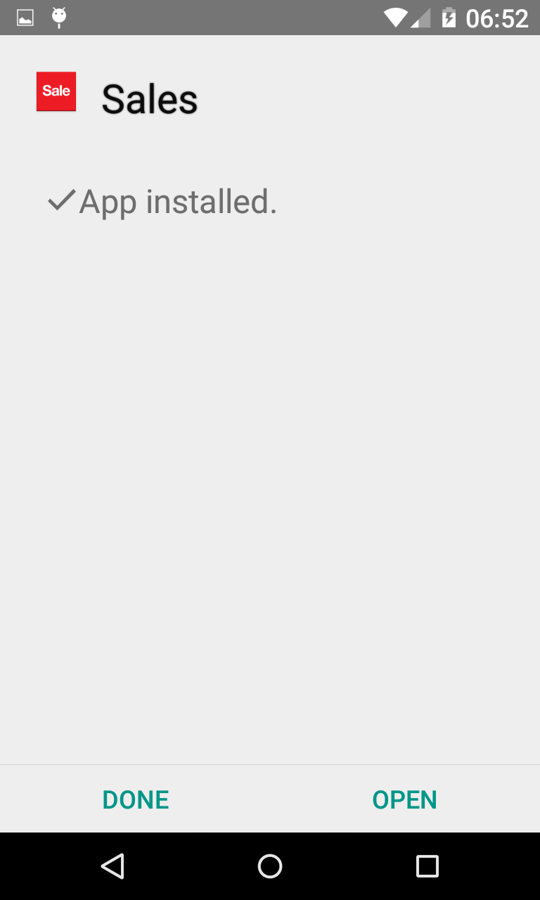 App is installed