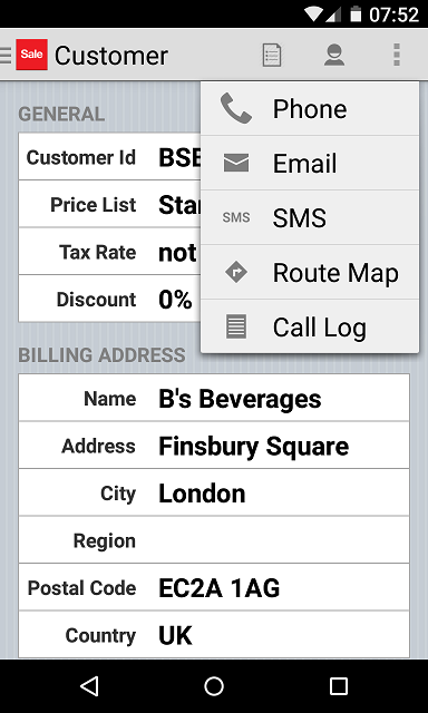 Old Contact Menu